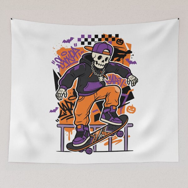 Item preview, Skeleton Skater Rail Grind Streetwear Halloween designed and sold by Ranpict.