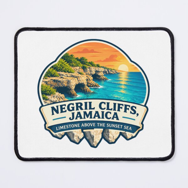 Item preview, Negril Cliffs, Jamaica Limestone Above The Sunset Sea Travel Destination Vacation Souvenir designed and sold by Star3NowForMe.