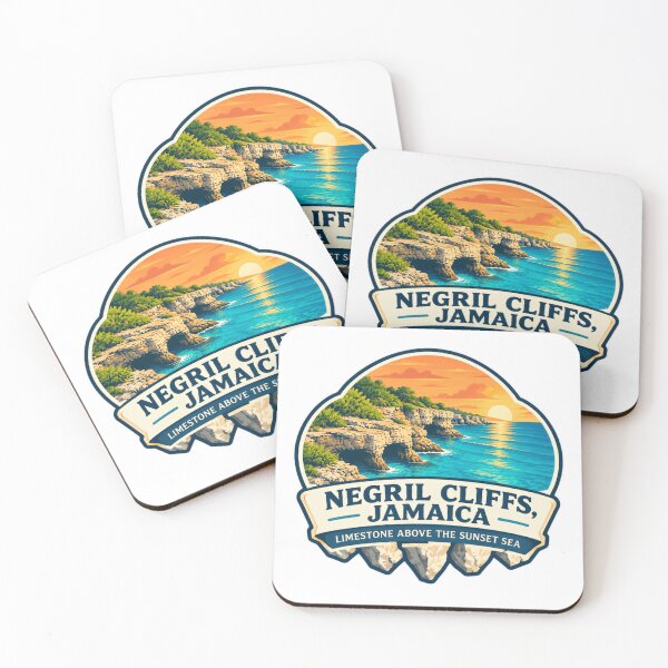 Item preview, Negril Cliffs, Jamaica Limestone Above The Sunset Sea Travel Destination Vacation Souvenir designed and sold by Star3NowForMe.