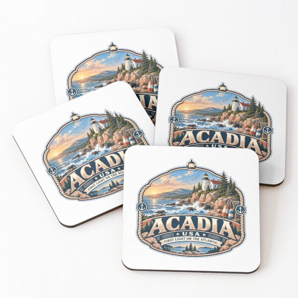 Item preview, Acadia USA First Light On The Atlantic Maine National Park Travel Vacation Souvenir designed and sold by RetroMini2026.