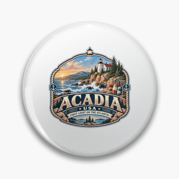 Item preview, Acadia USA First Light On The Atlantic Maine National Park Travel Vacation Souvenir designed and sold by RetroMini2026.
