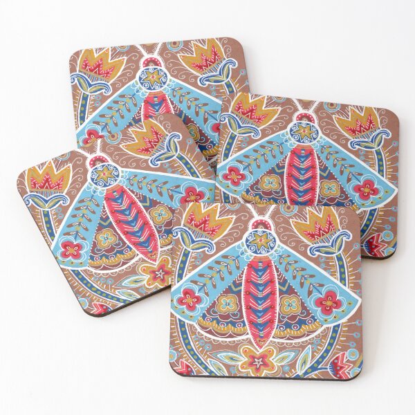 Item preview, Blue Moth and Tulips, Boho Terracotta Art designed and sold by Fani*.