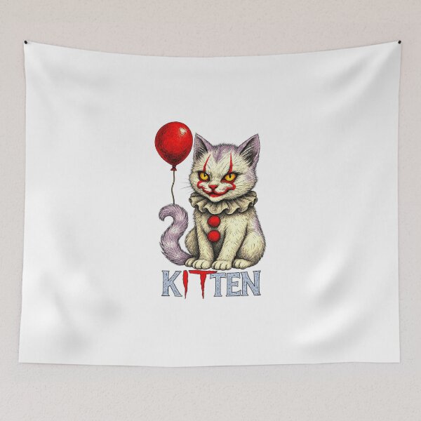 Item preview, Kitten IT Penny-wise Horror Movie Mashup Red Balloon designed and sold by YAWO-PAE.