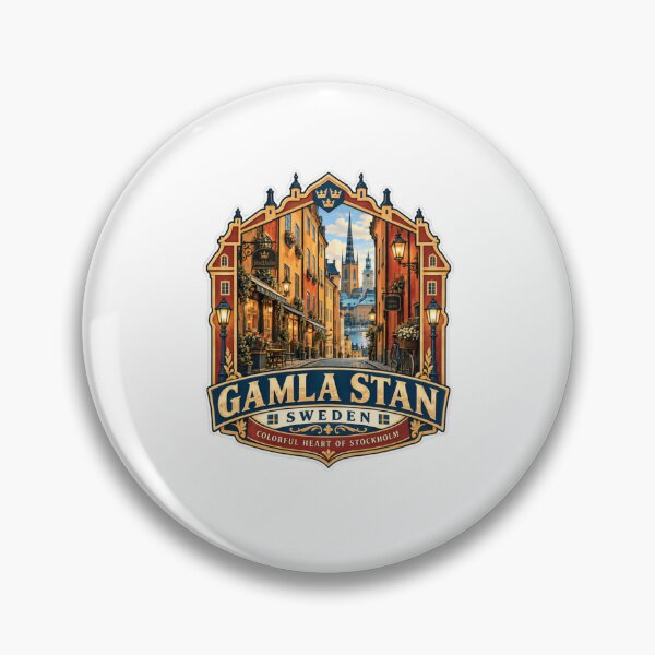 Item preview, Gamla Stan Sweden Colorful Heart Of Stockholm Travel Souvenir designed and sold by RetroMini2026.