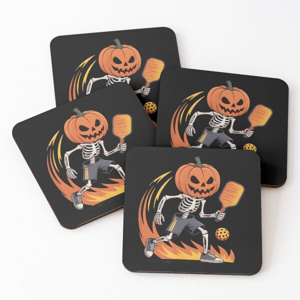 Item preview, Spooky Dink Spooky Pumpkin Head Skeleton Pickleball designed and sold by ZariahNey.