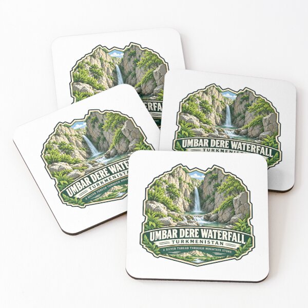 Item preview, Umbar Dere Waterfall Turkmenistan Travel Explorer A Silver Thread Through Mountain Stone designed and sold by RetroMini2026.