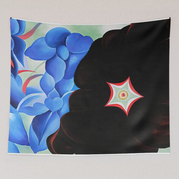 Item preview, Black hollyhock - blue larkspur designed and sold by EtherShadeArt.