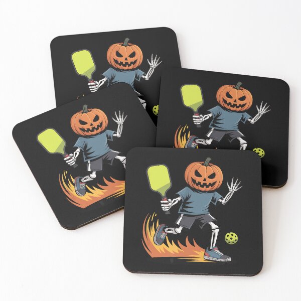 Item preview, Spooky Dink Spooky Pumpkin Head Skeleton Pickleball designed and sold by ZariahNey.