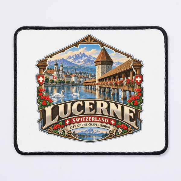 Item preview, Lucerne Switzerland City Of The Chapel Bridge Swiss Travel Landmark Vacation Memory designed and sold by RetroMini2026.