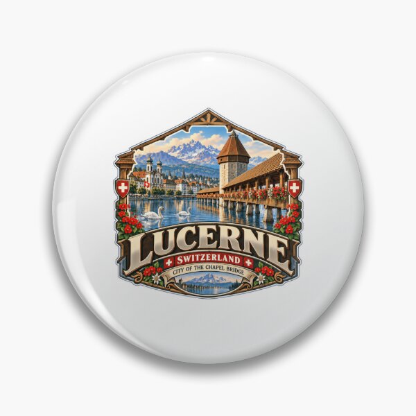 Item preview, Lucerne Switzerland City Of The Chapel Bridge Swiss Travel Landmark Vacation Memory designed and sold by RetroMini2026.