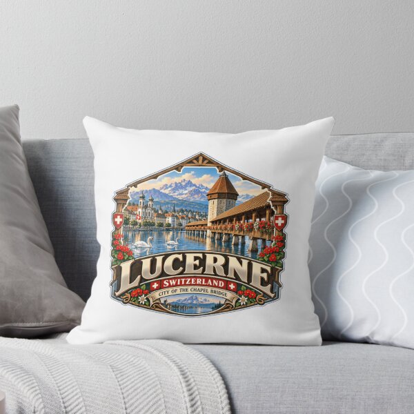 Item preview, Lucerne Switzerland City Of The Chapel Bridge Swiss Travel Landmark Vacation Memory designed and sold by RetroMini2026.