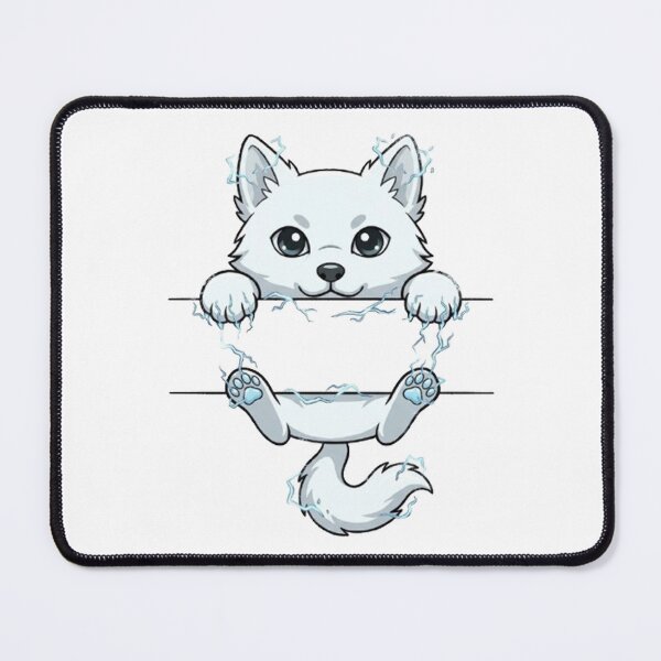 Item preview, Electric Arctic Fox Peeking - Cute Lightning Fox designed and sold by PetalsPaws.