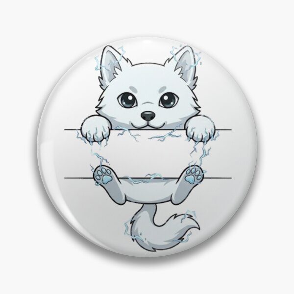 Item preview, Electric Arctic Fox Peeking - Cute Lightning Fox designed and sold by PetalsPaws.