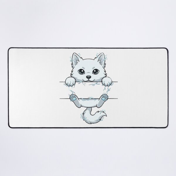 Item preview, Electric Arctic Fox Peeking - Cute Lightning Fox designed and sold by PetalsPaws.