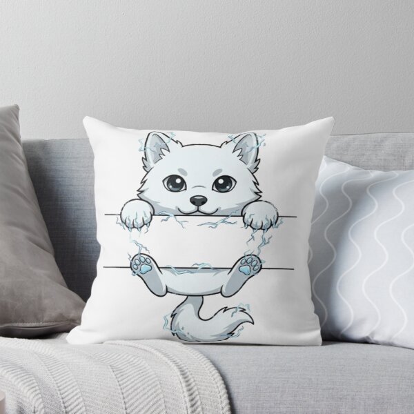 Item preview, Electric Arctic Fox Peeking - Cute Lightning Fox designed and sold by PetalsPaws.