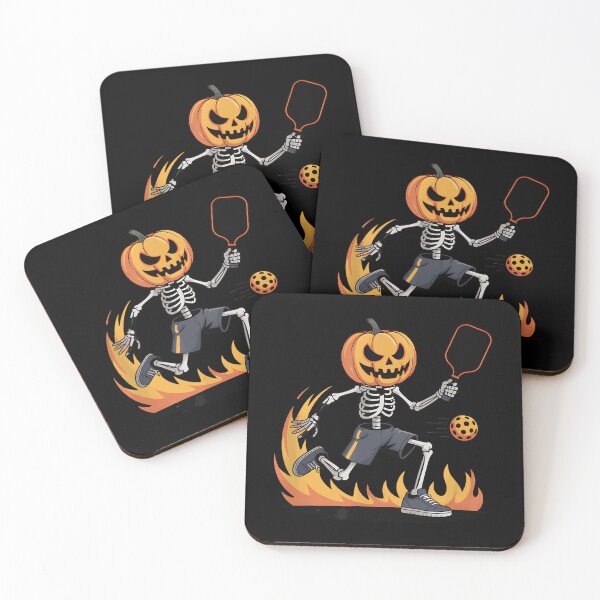Item preview, Spooky Dink Spooky Pumpkin Head Skeleton Pickleball designed and sold by ZariahNey.