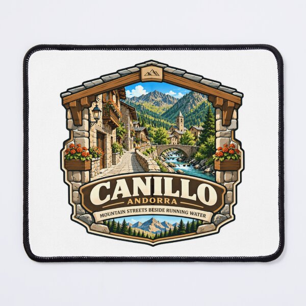 Item preview, Canillo Andorra Mountain Streets Beside Running Water European Travel Souvenir designed and sold by Star3NowForMe.