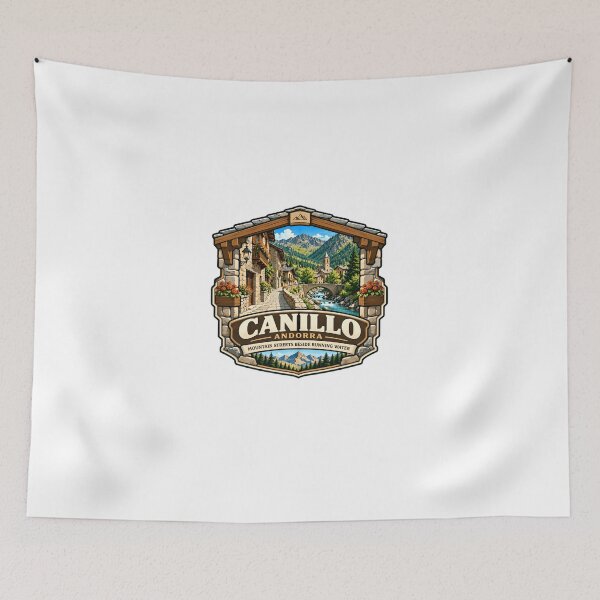 Item preview, Canillo Andorra Mountain Streets Beside Running Water European Travel Souvenir designed and sold by Star3NowForMe.