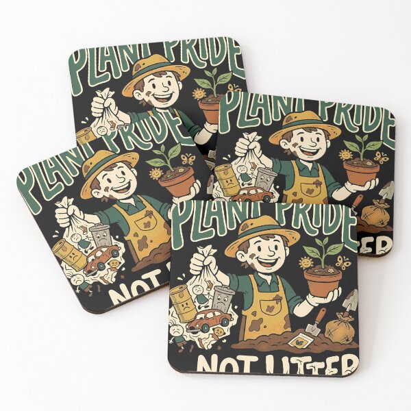 Item preview, Plant Pride Not Litter Retro Cartoon Gardener designed and sold by OwenFuhrman.