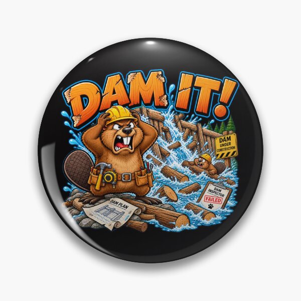 Item preview, Dam It! Funny Beaver Construction Cartoon designed and sold by takeitliterally.com.