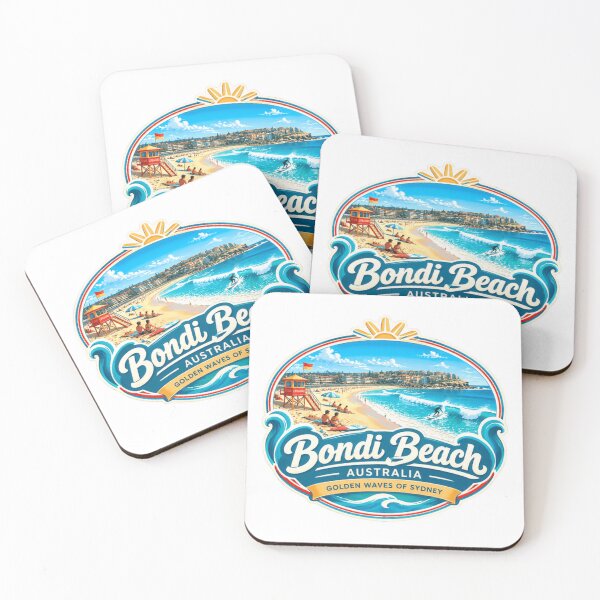 Item preview, Bondi Beach Australia Golden Waves Of Sydney Travel Souvenir Surfing Beach designed and sold by Star3NowForMe.