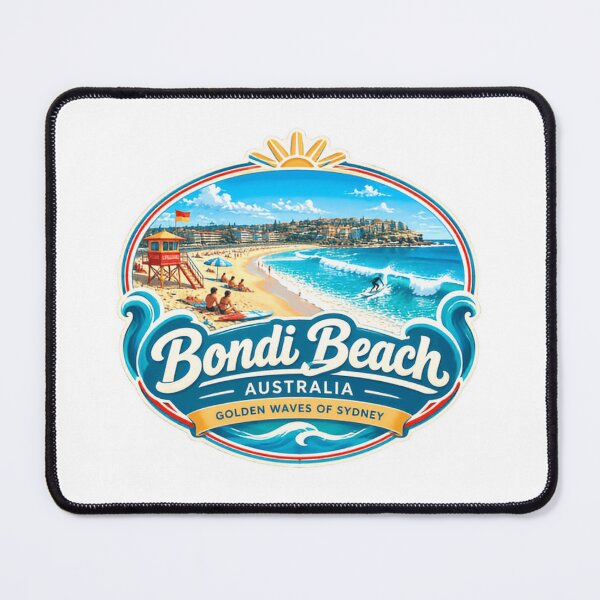 Item preview, Bondi Beach Australia Golden Waves Of Sydney Travel Souvenir Surfing Beach designed and sold by Star3NowForMe.