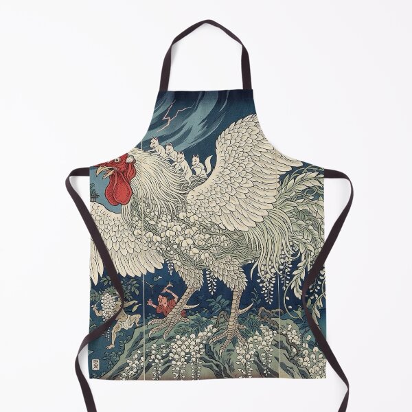 Item preview, Giant Rooster and Yokai - Japanese Ukiyo-e Woodblock Art designed and sold by manbou-japan.