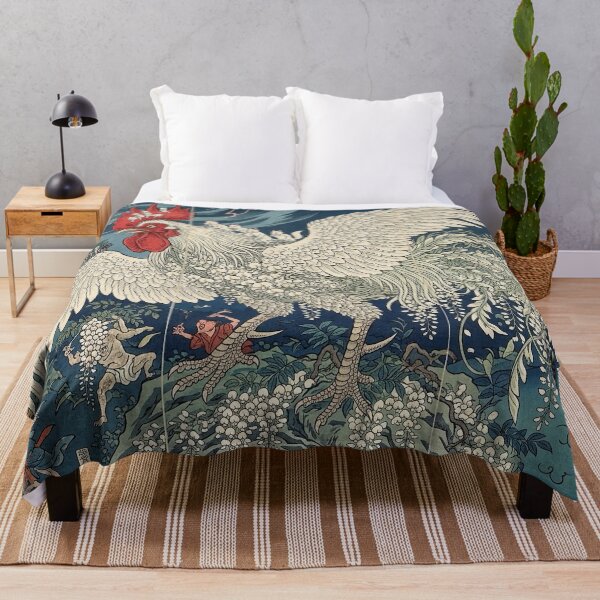 Item preview, Giant Rooster and Yokai - Japanese Ukiyo-e Woodblock Art designed and sold by manbou-japan.