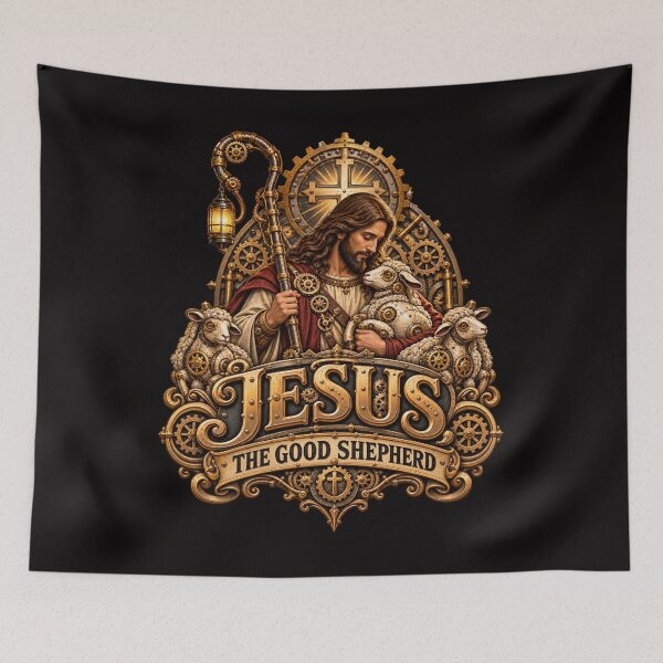 Item preview, Jesus: The Good Shepherd, Christian Steampunk Style designed and sold by TheBibleStop.