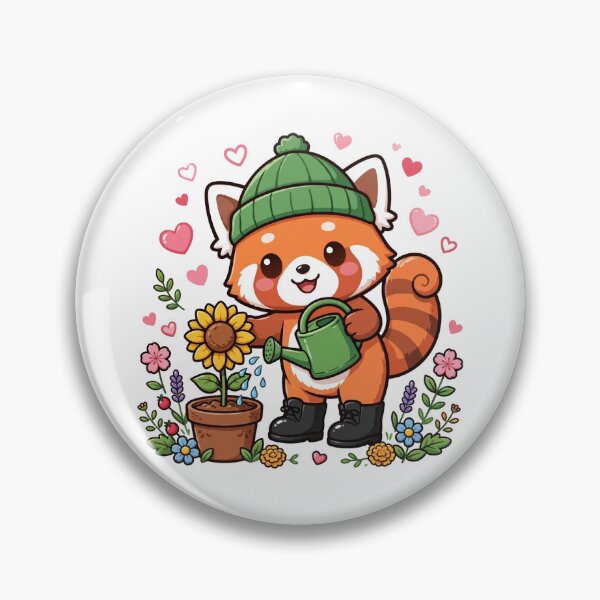 Item preview, Cute Red Panda Gardening Sunflower Kawaii designed and sold by Avenuse style.