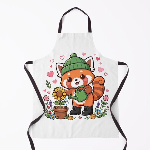 Item preview, Cute Red Panda Gardening Sunflower Kawaii designed and sold by Avenuse style.