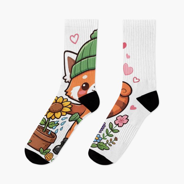 Item preview, Cute Red Panda Gardening Sunflower Kawaii designed and sold by Avenuse style.