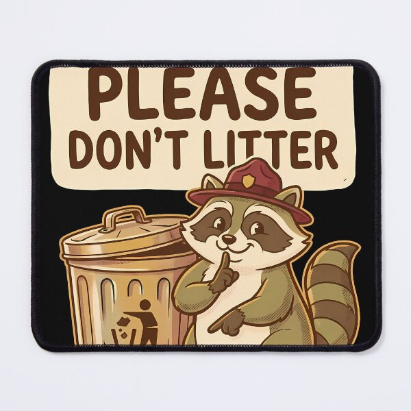 Item preview, Cute Ranger Raccoon Please Don't Litter designed and sold by OwenFuhrman.