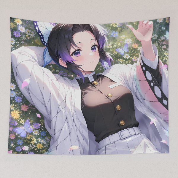 Item preview, Shinobu Kocho Demon Slayer Sunny Butterfly Meadow designed and sold by mildaclairmo.