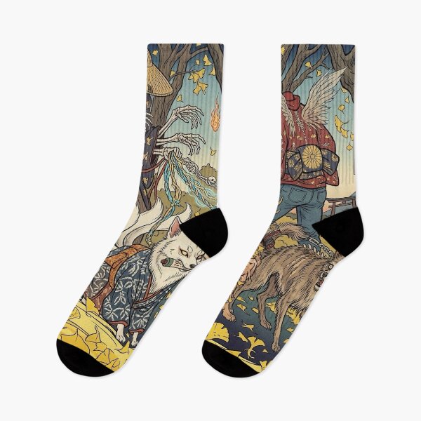 Item preview, Hyakki Yagyo: Japanese Yokai and Dogs Ukiyo-e Woodblock Print Art designed and sold by manbou-japan.