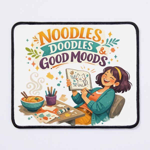 Item preview, Noodles Doodles and Good Moods Cute Artist Food Humor Creative Retro Art designed and sold by inkoutninja.