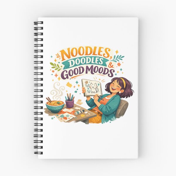 Item preview, Noodles Doodles and Good Moods Cute Artist Food Humor Creative Retro Art designed and sold by inkoutninja.