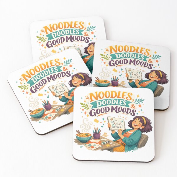 Item preview, Noodles Doodles and Good Moods Cute Artist Food Humor Creative Retro Art designed and sold by inkoutninja.