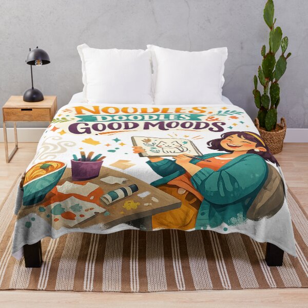 Item preview, Noodles Doodles and Good Moods Cute Artist Food Humor Creative Retro Art designed and sold by inkoutninja.
