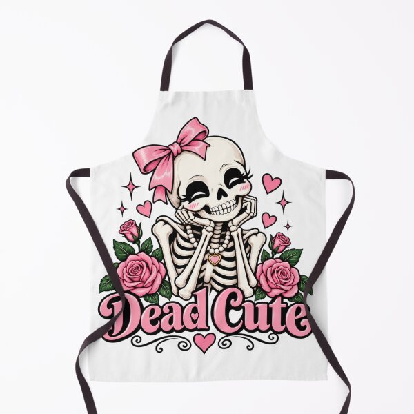 Item preview, Dead Cute – Cute Skeleton with Pink Bow, Roses & Pearls | Kawaii Pastel Goth designed and sold by Sanika arts .