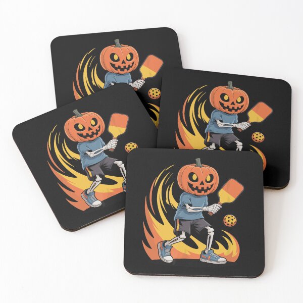 Item preview, Spooky Dink Spooky Pumpkin Head Skeleton Pickleball designed and sold by ZariahNey.