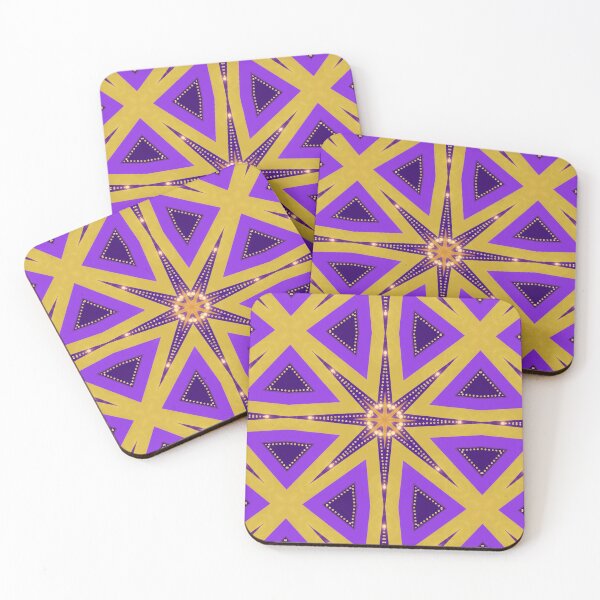 Item preview, Purple Orange 8-point Star Pattern V1 designed and sold by webgrrl.