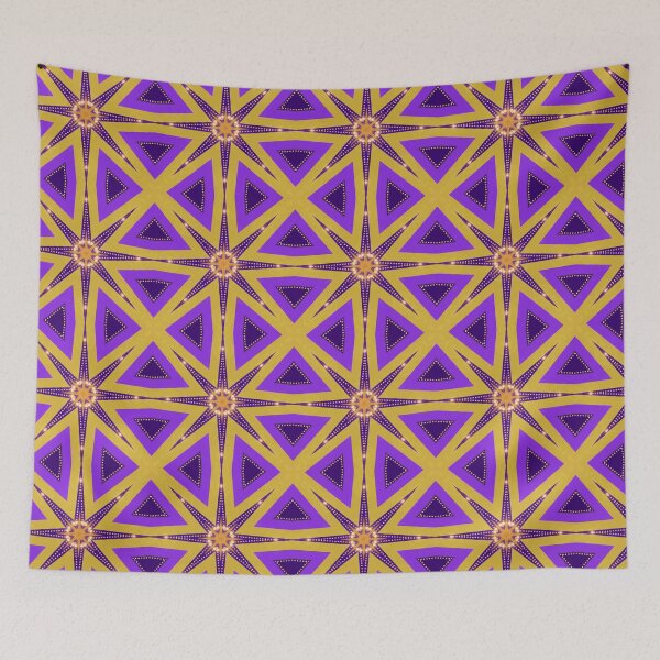 Item preview, Purple Orange 8-point Star Pattern V1 designed and sold by webgrrl.