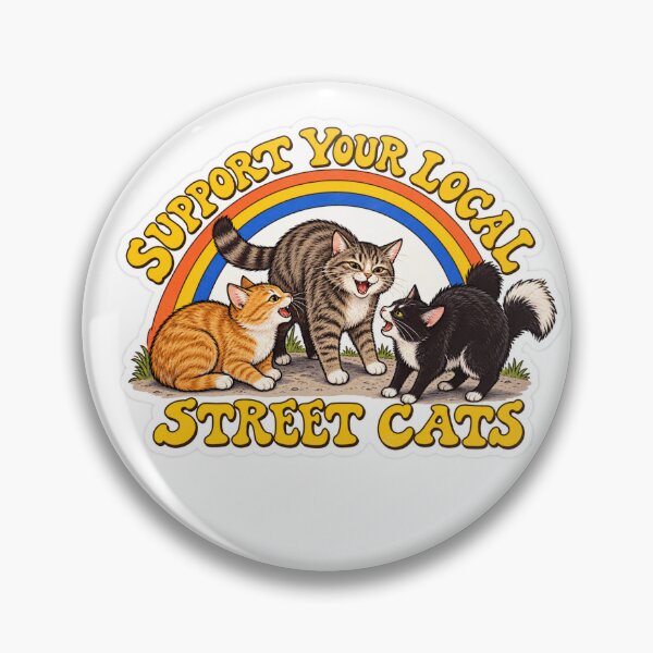 Item preview, Support Your Local Street Cats Retro Cat Sticker designed and sold by InspireHerTribe.