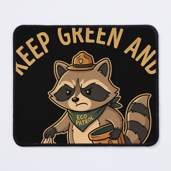 Item preview, Keep Green and Pick Up Litter Raccoon Eco Patrol designed and sold by OwenFuhrman.