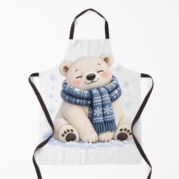 Item preview, Cozy Polar Bear Winter with Blue Scarf designed and sold by TinyWeird.