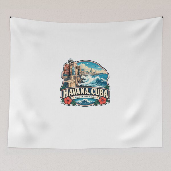 Item preview, Havana Cuba Wall Of The Waves Travel Souvenir Destination designed and sold by Star3NowForMe.