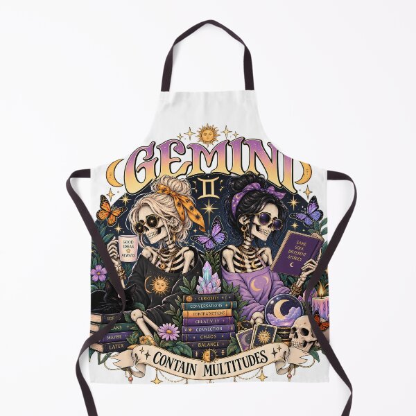 Item preview, Gemini Zodiac Skeletons – Contain Multitudes Celestial Astrology Art designed and sold by NinthLantern.