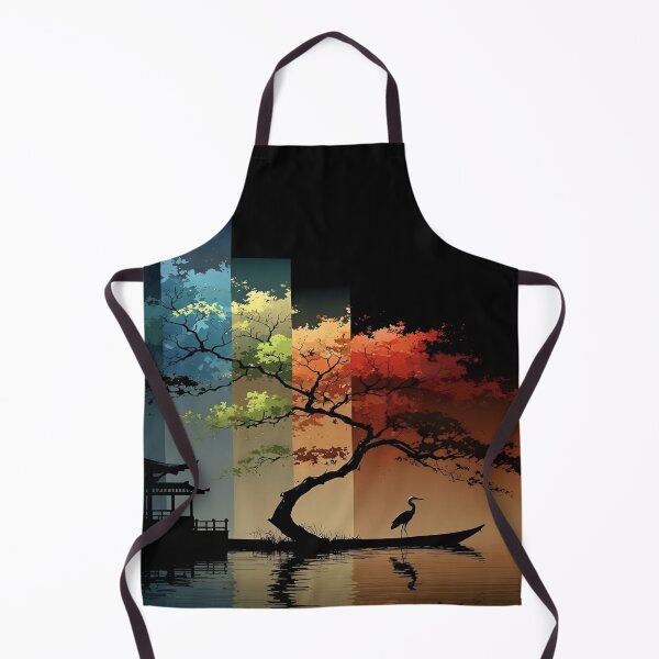 Item preview, A Multicolored Sunset Landscape with a Majestic Bird with Tree Reflecting in a Tranquil Water Asia Art Digital Illustration designed and sold by Matt_Smith.