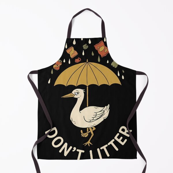 Item preview, Retro Don't Litter Bird Under Trash Rain Umbrella designed and sold by OwenFuhrman.